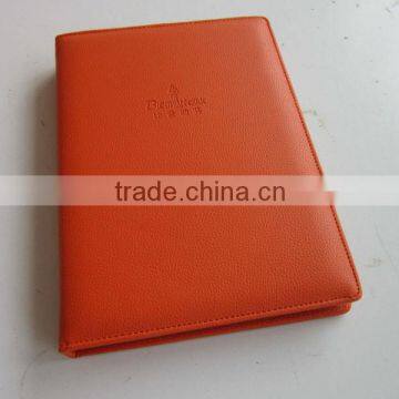 High quality notebook printing with orange soft leather cover