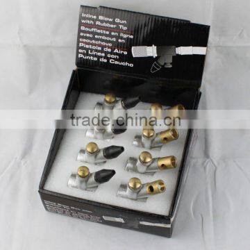 Inline blow gun with rubber nozzle and OSHA