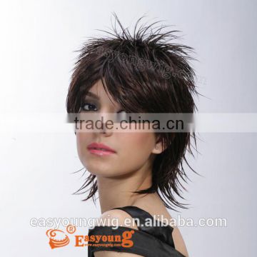 Manufacture glue short synthetic hair wigs for men or women