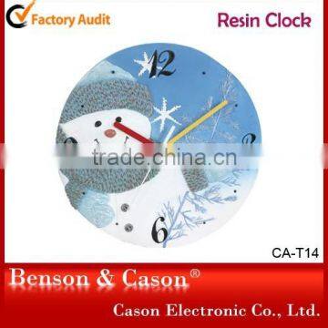 Cason Snowman Round Shape Resin Wall Clock