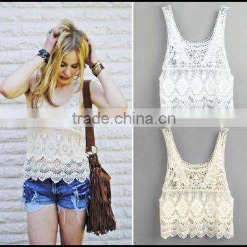 New arrival women fashion summer crochet lace top