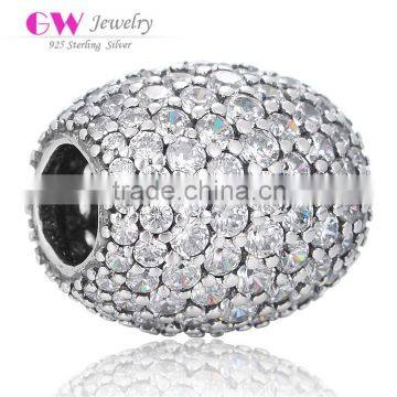 X228 925 Sterling Silver Crystal Charms Bead For Bracelet Making