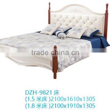 FUTURE Korea's Rural Style Solid Wood White Bed With Fabric for Bedroom Furniture Design photo-2