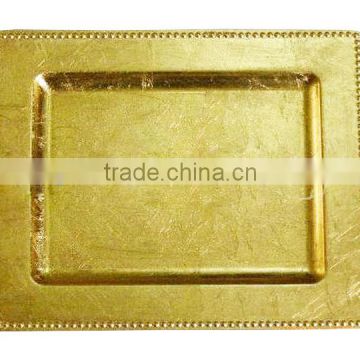 GRS Plastic Gold charger plate rectangle