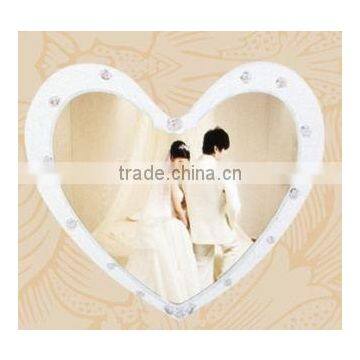 SJ-9171-2 white heart shaped plastic bedroom mirror