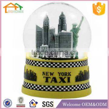 custom made resin souvenir glass water globe home decoration new york taxi