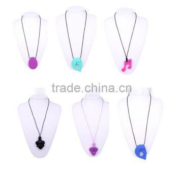 Stylish Teething Necklace And Pendant Silicone Natural Rubber Teether