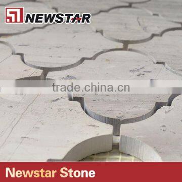 Grade First Quality Spanish Marble Crema Marfil Polished Lantern Shaped Mosaic Tiles photo-2