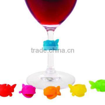 Cute Fish Shape Wine Cup Marker Silicone Wine Charm photo-2