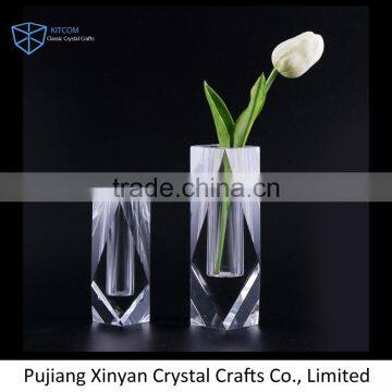 Special different size engraved glass crystal vase