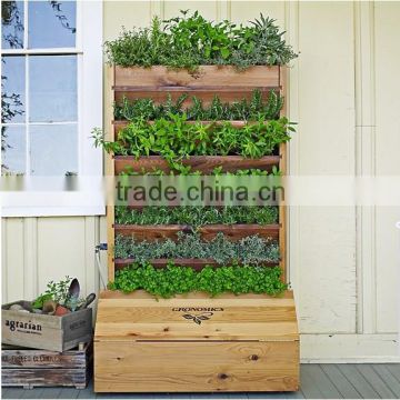 wooden vertical garden planter