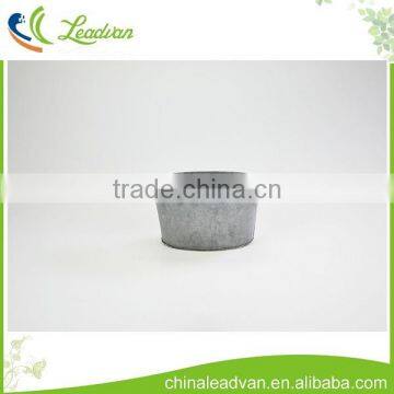 High Quality Popular Special White Outdoor Decoration Small Metal Planter Oval Iron Flower Pot for Home photo-2