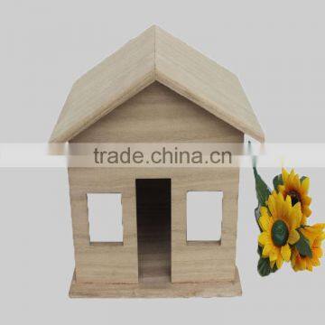 Eco-friendly Small Wood Crafts Wooden Decorated Bird House photo-2