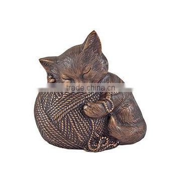 Brass Pet Cremation Urns With Sleeping Cat Urn