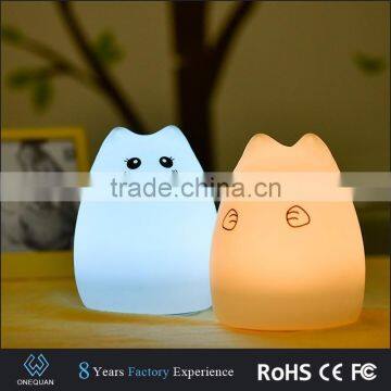 LED color changing silicone animal night light cat led light