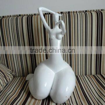 Abstract Modern Style White Fiberglass/Resin Nude Fat Woman photo-2