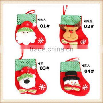 Christmas Stocking Santa Snowman Sock Sack Gift Bag Tree Ornament Decoration photo-3