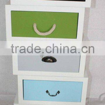 Colorful partition drawers with different handles