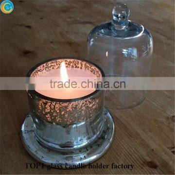 small size dome glass cloche candle jars