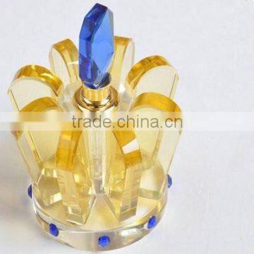 high quality crown shape crystal material perfume bottle