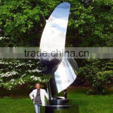 art deco garden statues polished metal craft stainless steel outdoor sculpture