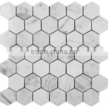 MM-CV253 Premium house decorative natural hexagon white marble mosaics