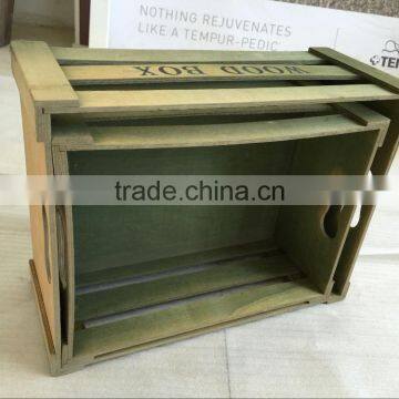 Green color plywood wooden crate for milk and friut