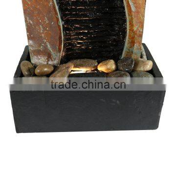 Bending Slate Tabletop Water Fountain With LED Light