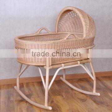 Bisini New Arrival Nature Rattan Color New Born Baby Bed, White Lace Wicker Baby Crib - BF07-70352 photo-2