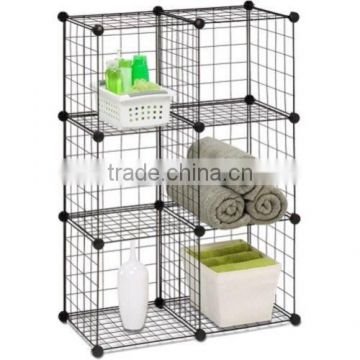 Metal wire mesh clothes storage basket shelf rack