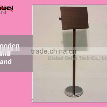 Adjustable wooden menu stand of restaurant equipment