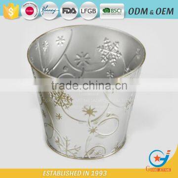 Factory Price Iron and Zinc Homeware Embossing Best Way to Water Plants in Pots Steel Pots Galvanized Flower Pot