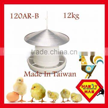 Adjustable Feed Flow Aluminum Lid With Plastic Hopper Base Gear Box Poultry Feeder