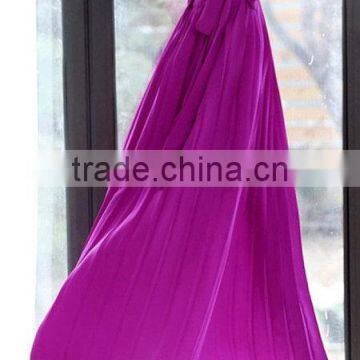 wholesale long solid purple chiffon skirt