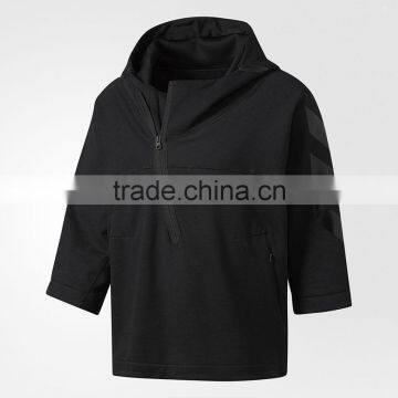 1/4 zip knitted black baseball crop fleece pullover hoodies hoodie