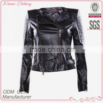 Apparel factory manufacturer high quality with exposing zipper cool design jacket