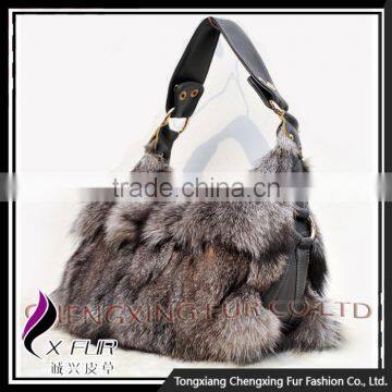CX-H-48A High Quality Hot Sale Fashion Bags Elegant Genuine Fox Fur Ladies Handbags photo-4