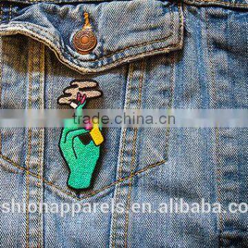 Custom High Quality Smoking Embroidered Patch for Clothes Embroidery Patch Made in China Choose Size/color photo-4