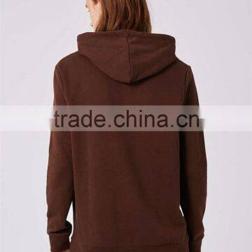 Wholesale Men Pullover Plain Oversized Classic Fit Brushed Cotton Drawstrings Hoodie Brown With Front Pocket photo-2