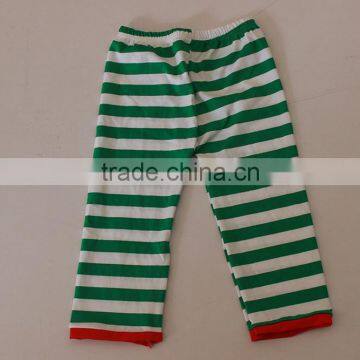 Wholesale Children's Boutique Clothing Christmas Outfit for Children Green Stripes Top and Pants photo-4