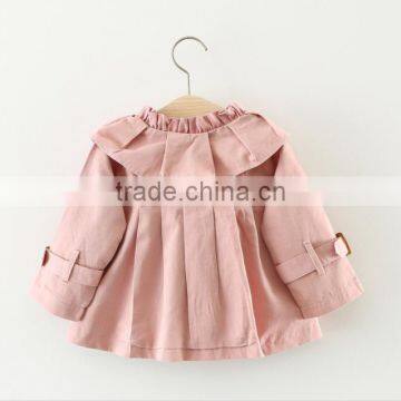 Zm40652b Plain Korean Design Children New Trench Coat Girls Cotton Wind Coat photo-2