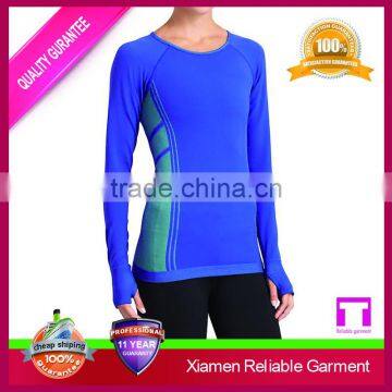 Blank plain cotton skin tight long sleeve sport t shirt