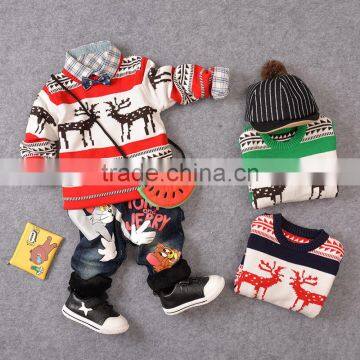 S15309A Hot Sale Knitting Patterns Winter Pullover 100% Cotton Boys Sweater Design