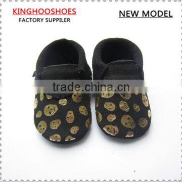 2015 kinghoo shoes wholesale baby moccasins skull design infant baby shoes