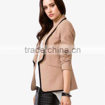 Padded Contrast Trimmed Blazer photo-2