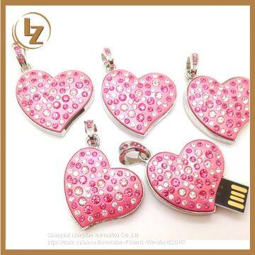 Diamond Heart type USB Flash Drives USB 2.0 Pen Drive 32GB/16GB/8GB/4GB pendrives U disk