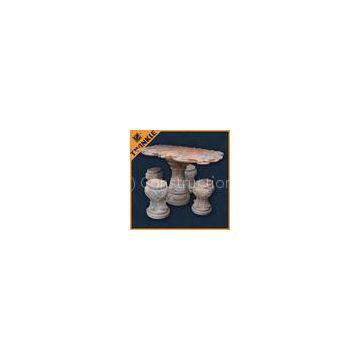 Contemporary Marble Garden Ornaments / Rectangular Red Marble Table