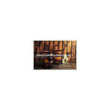 2 Layer Carved LED Pillar Candle With Halloween Pattern , Wireless LED Candle Lights