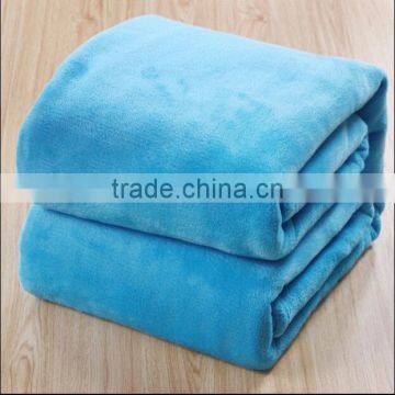 Super Soft double sides various pure color customized cheap flannel blanket