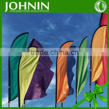 Knitted polyester custom printing foldable banner feather beach flag for advertising